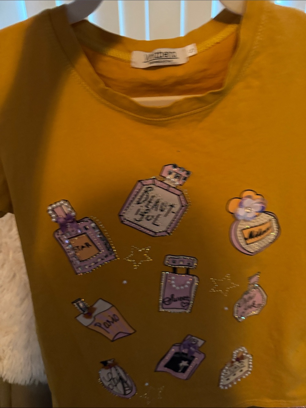 Vintage Havana Mustard Yellow Perfume Bottle Graphic Tee - Girls